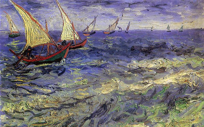 Vincent Van Gogh Boats at Sea, Saintes-Maries-de-la-Mer China oil painting art